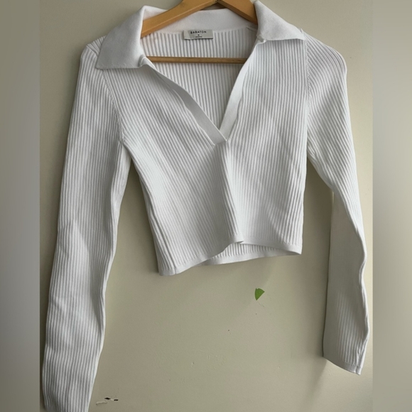 Aritzia- Babaton Sculpt Knit Polo Longsleeve - Picture 3 of 4